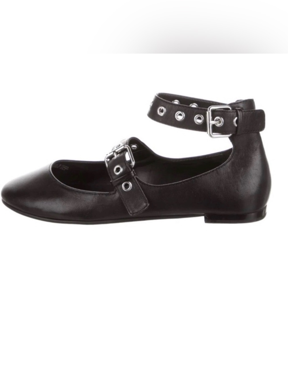 EUC Rebecca Minkoff Leather Mary Jane Flats
Women's Size 10 silver grommets
